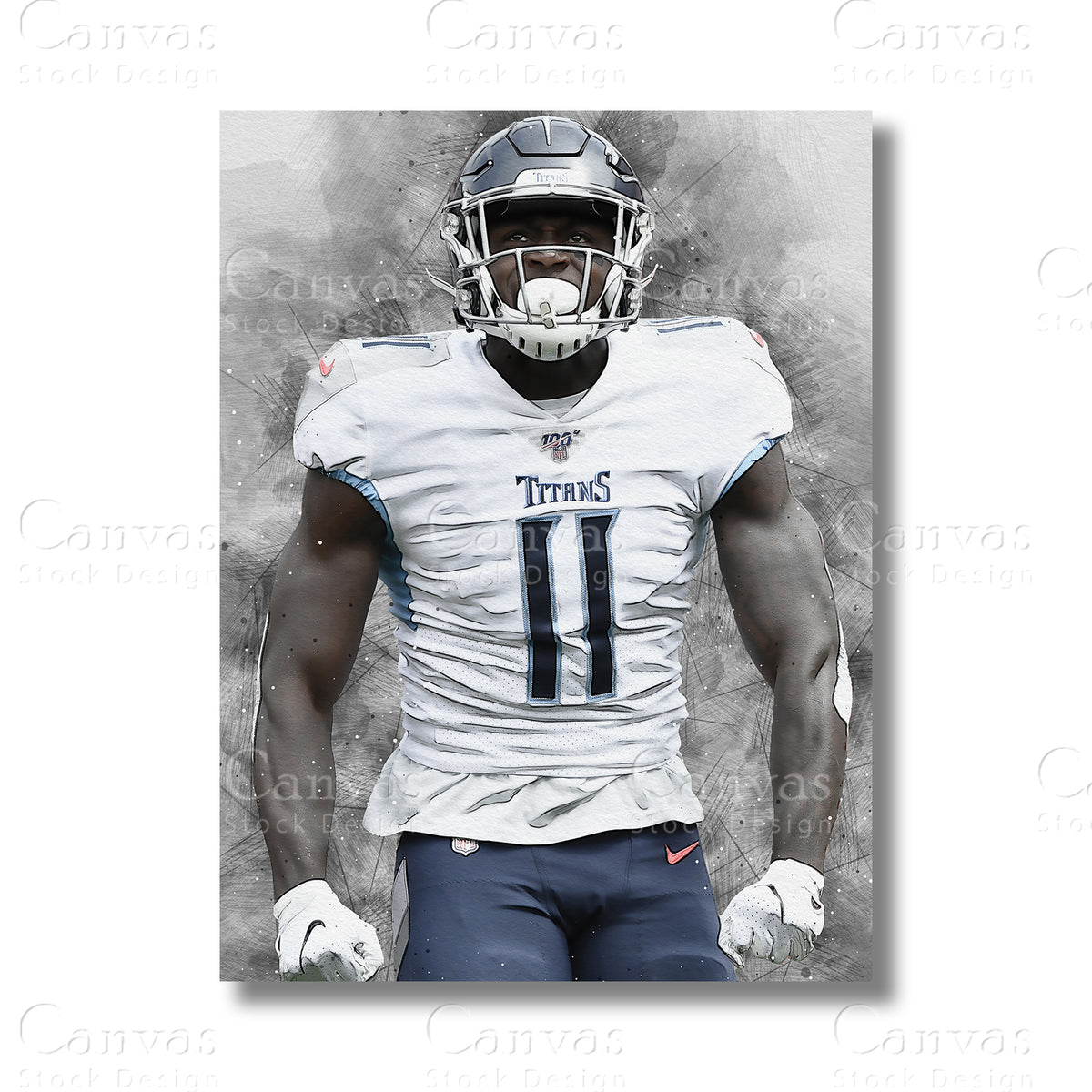 A.J. Brown Elite Wide Receiver Canvas Wall Art