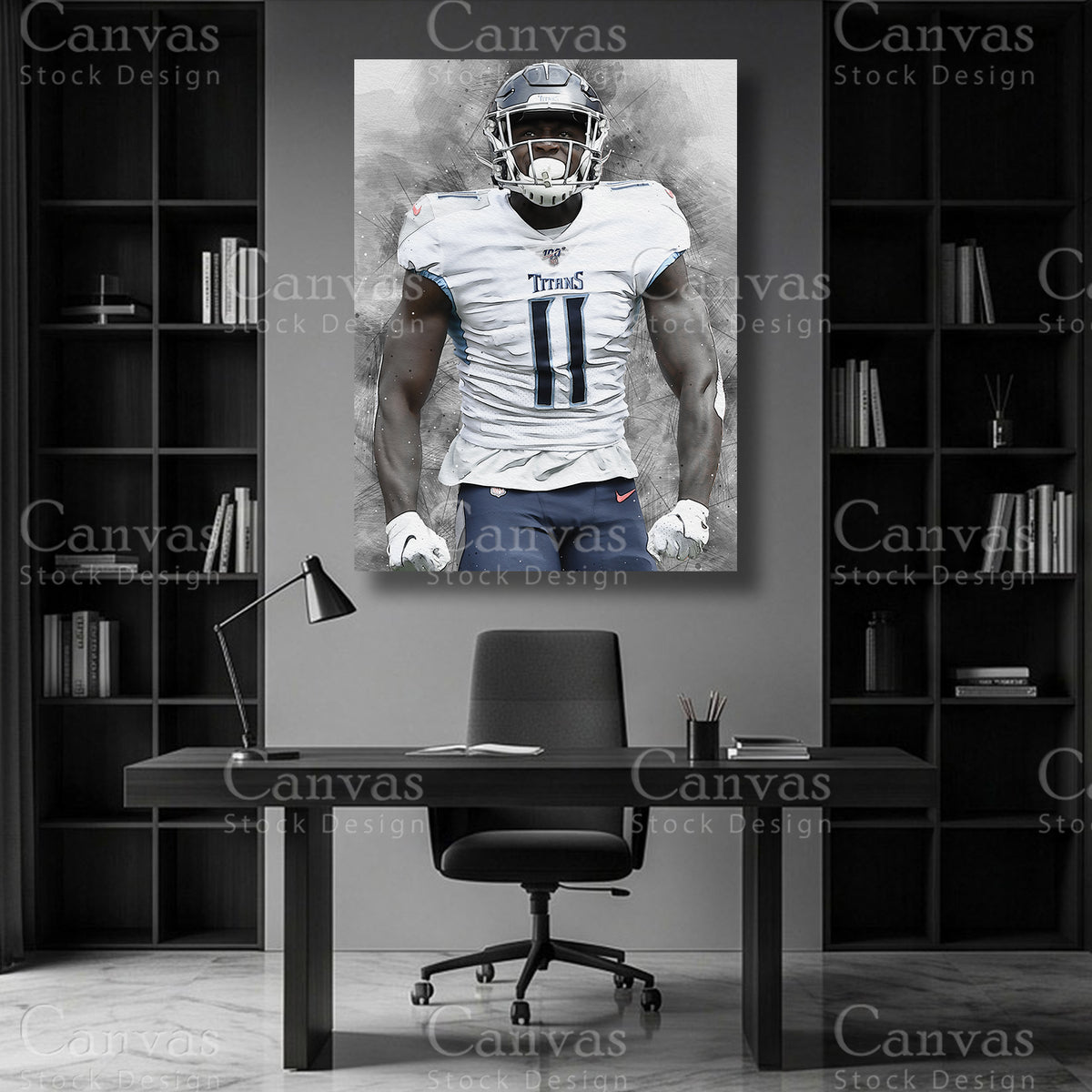 A.J. Brown wide receiver football wall art
