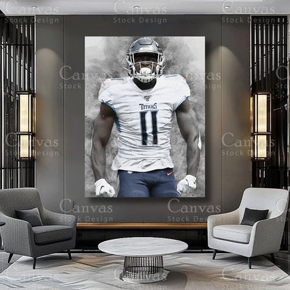A.J. Brown premium athlete canvas artwork