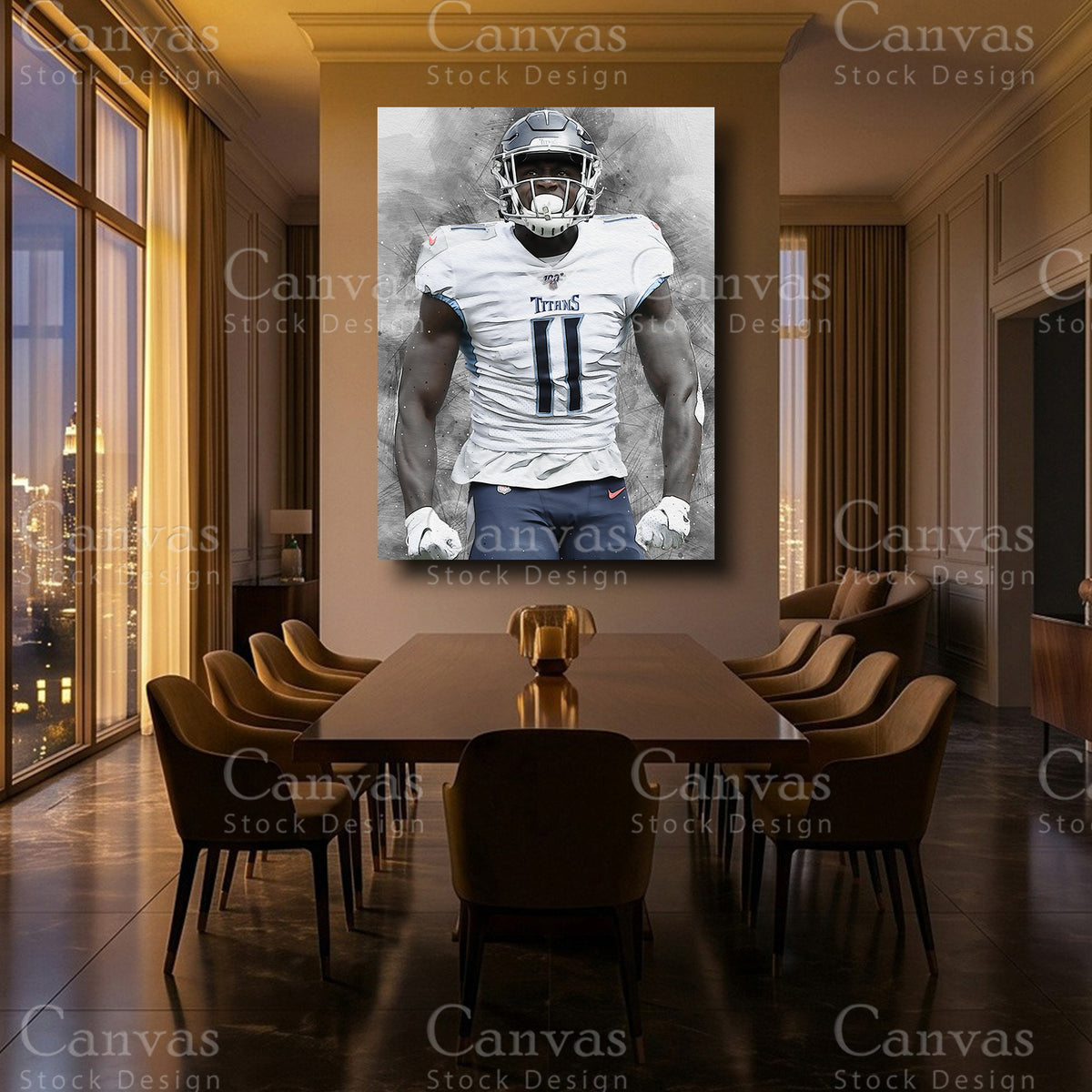 A.J. Brown luxury NFL wall decor