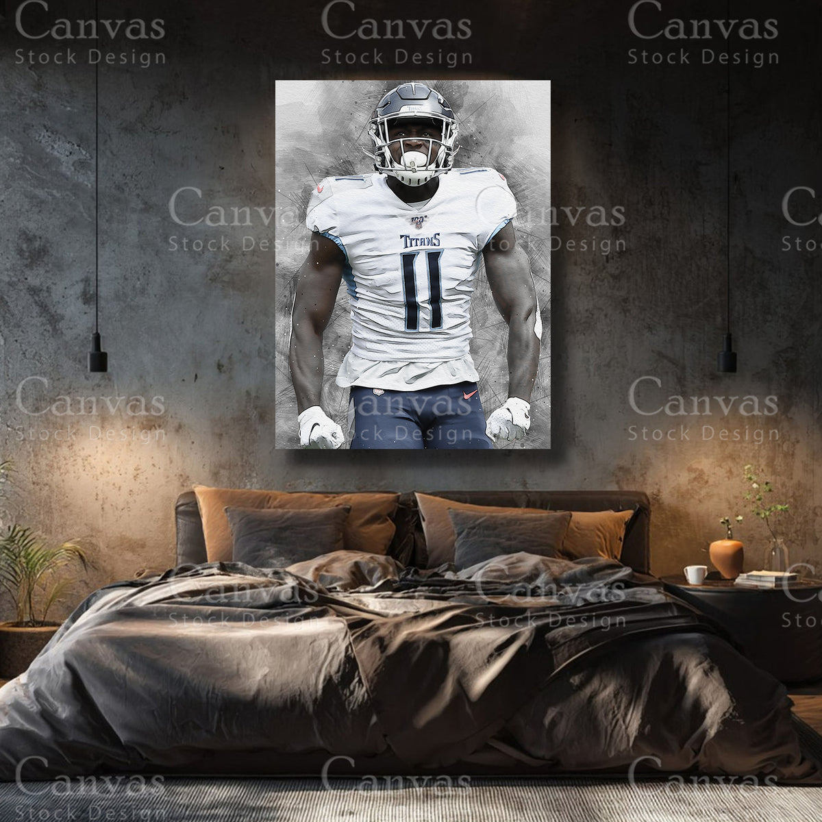 A.J. Brown premium NFL canvas with black floating frame