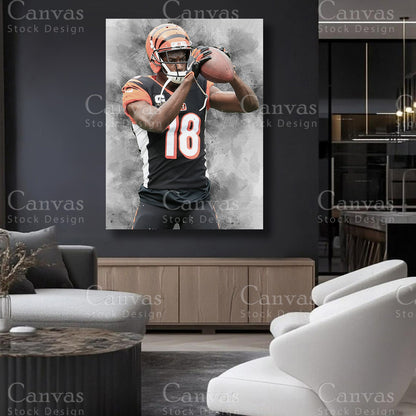 A.J. Green statement football canvas art
