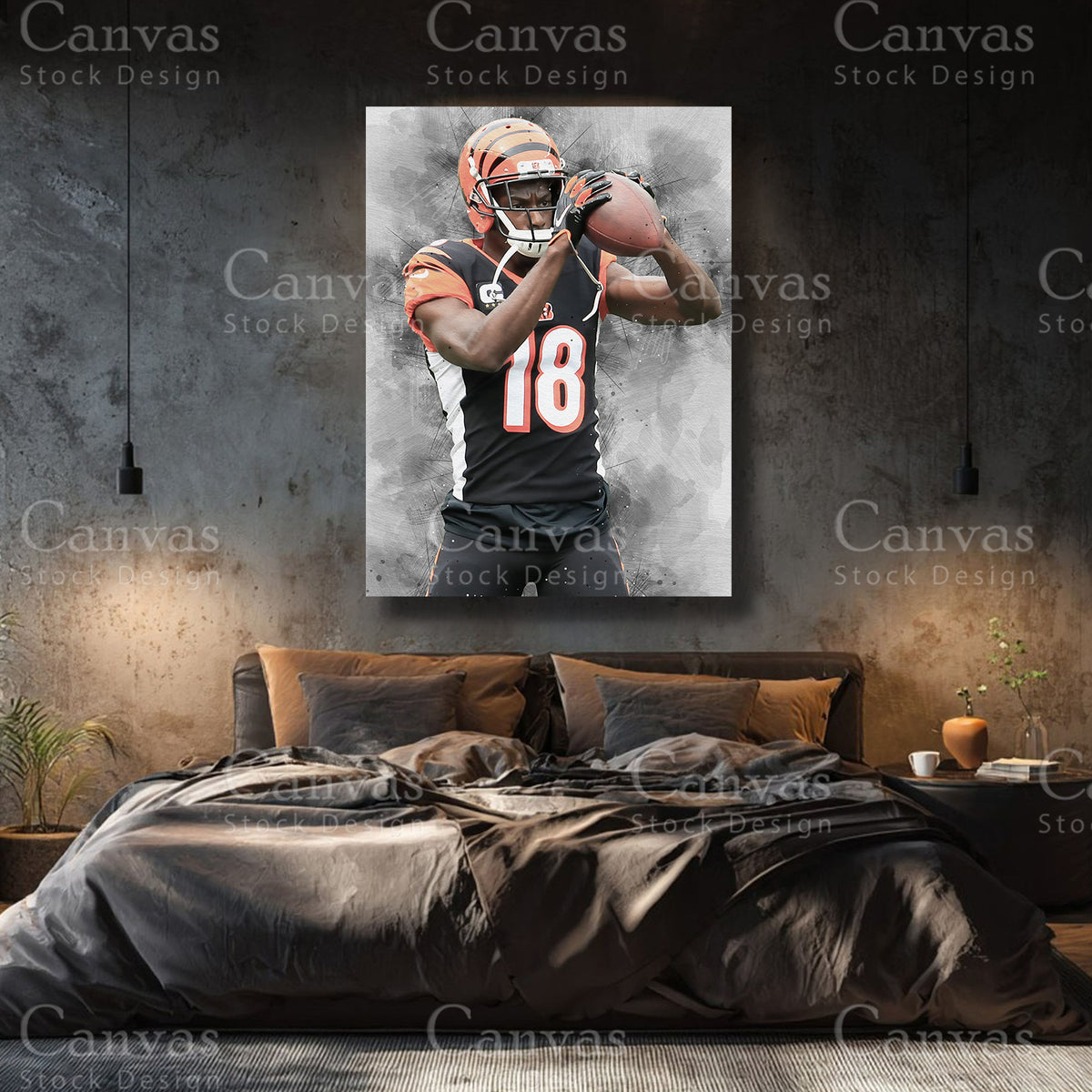 A.J. Green premium NFL canvas with black floating frame