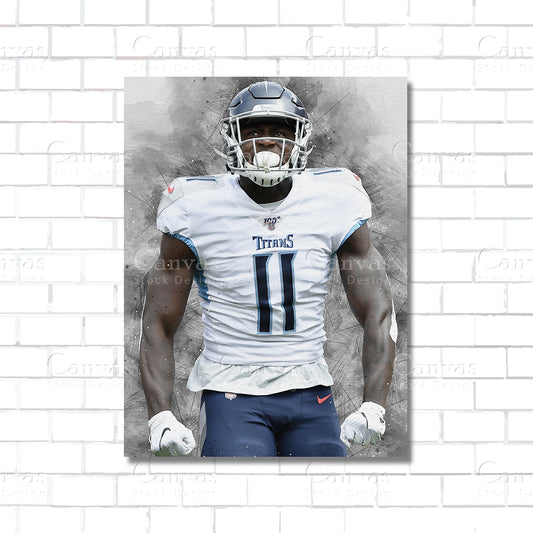 AJ Brown Philadelphia Eagles NFL star canvas wall art – poster print for sports room, man cave, and home decor