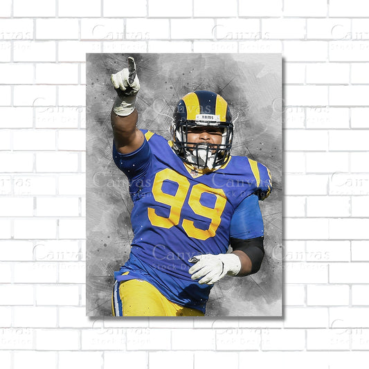 Aaron Donald Canvas Wall Art – Los Angeles Rams NFL Poster