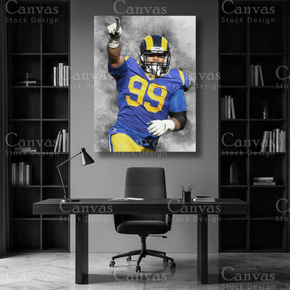 Aaron Donald defensive tackle wall art