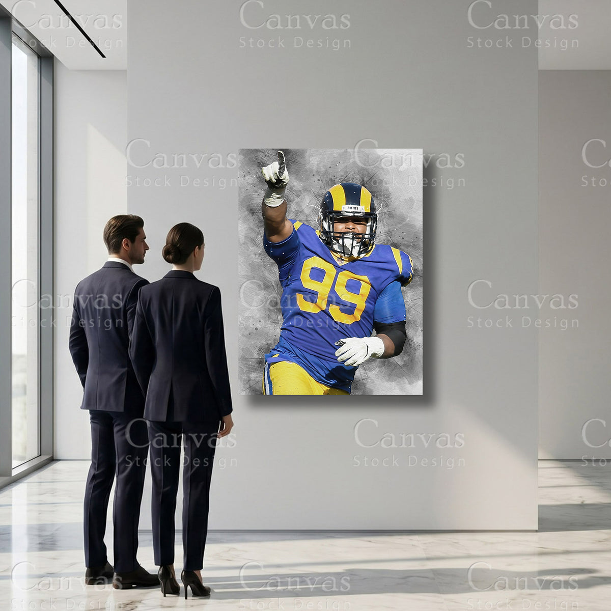 Aaron Donald defensive football sports artwork