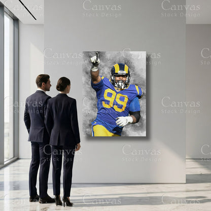 Aaron Donald defensive football sports artwork