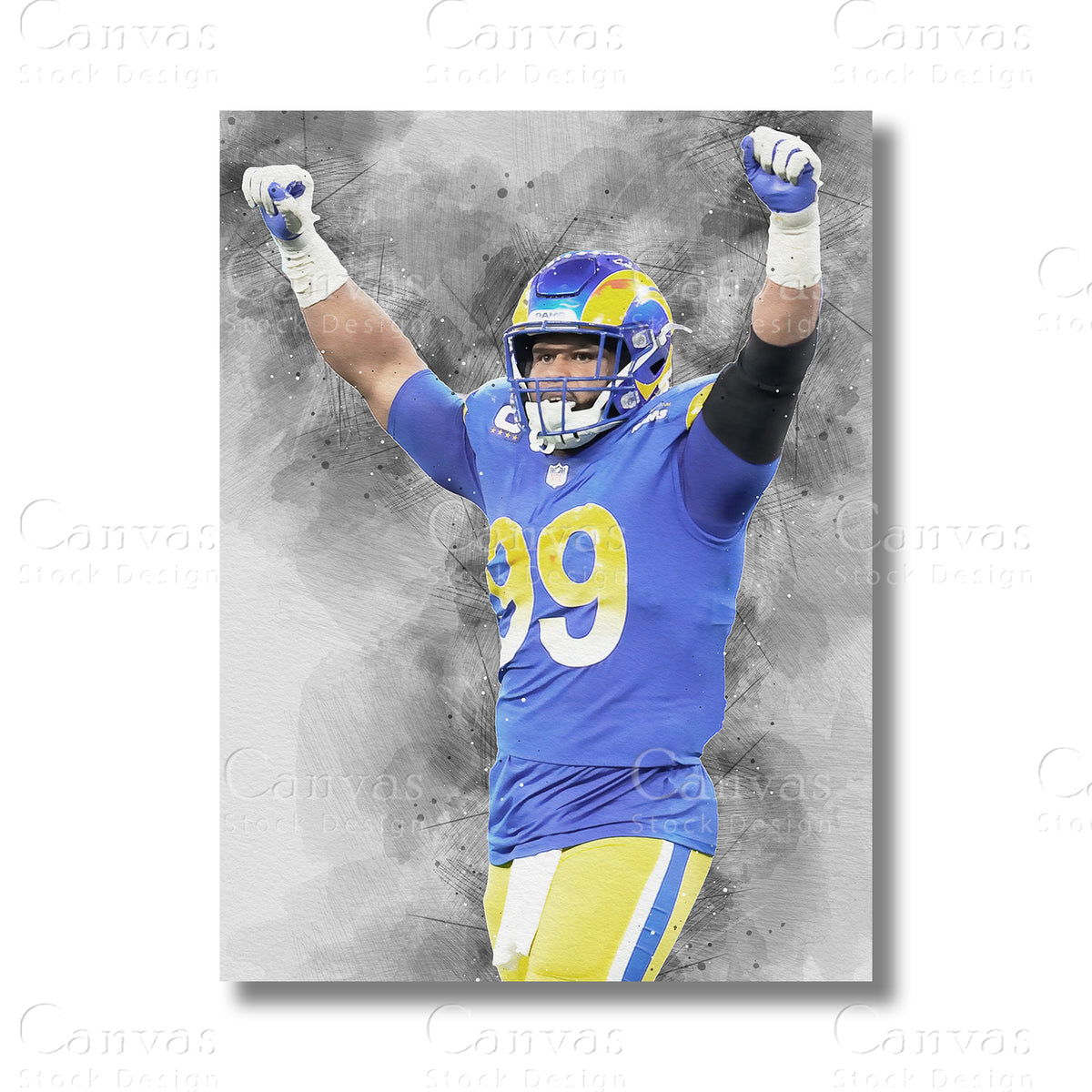 Aaron Donald Elite NFL Football Canvas Wall Art