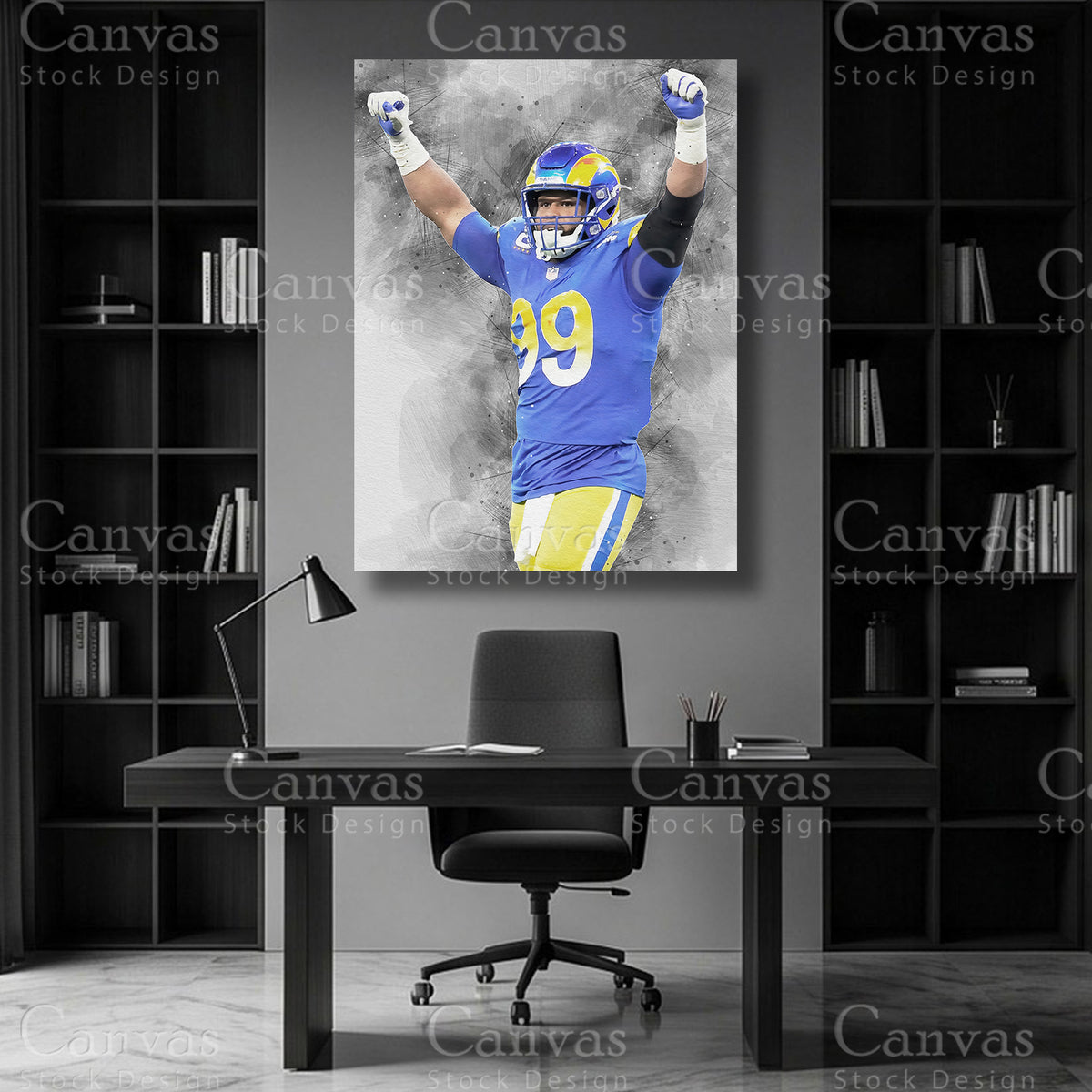 Aaron Donald defensive tackle NFL wall art
