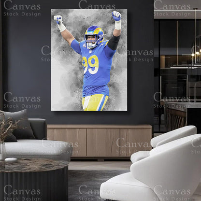 Aaron Donald statement football canvas art