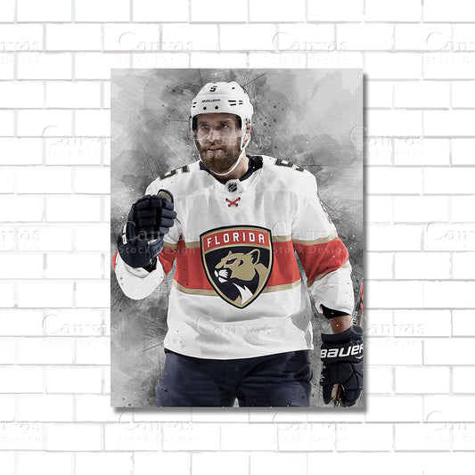 Aaron Ekblad NHL hockey player canvas wall art – Florida Panthers poster print for sports rooms and fan caves