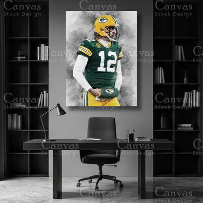 Aaron Rodgers quarterback wall art