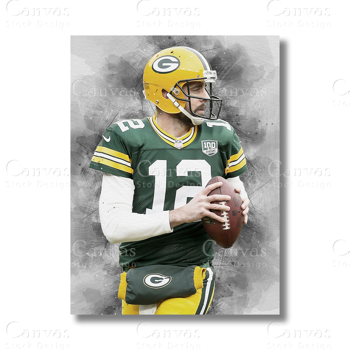 Aaron Rodgers Signature Quarterback Canvas Wall Art