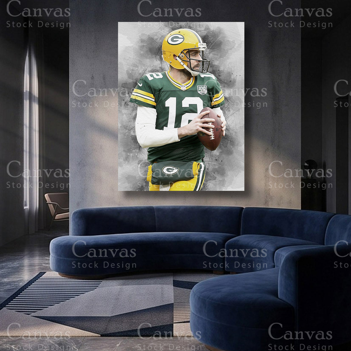 Aaron Rodgers NFL canvas artwork