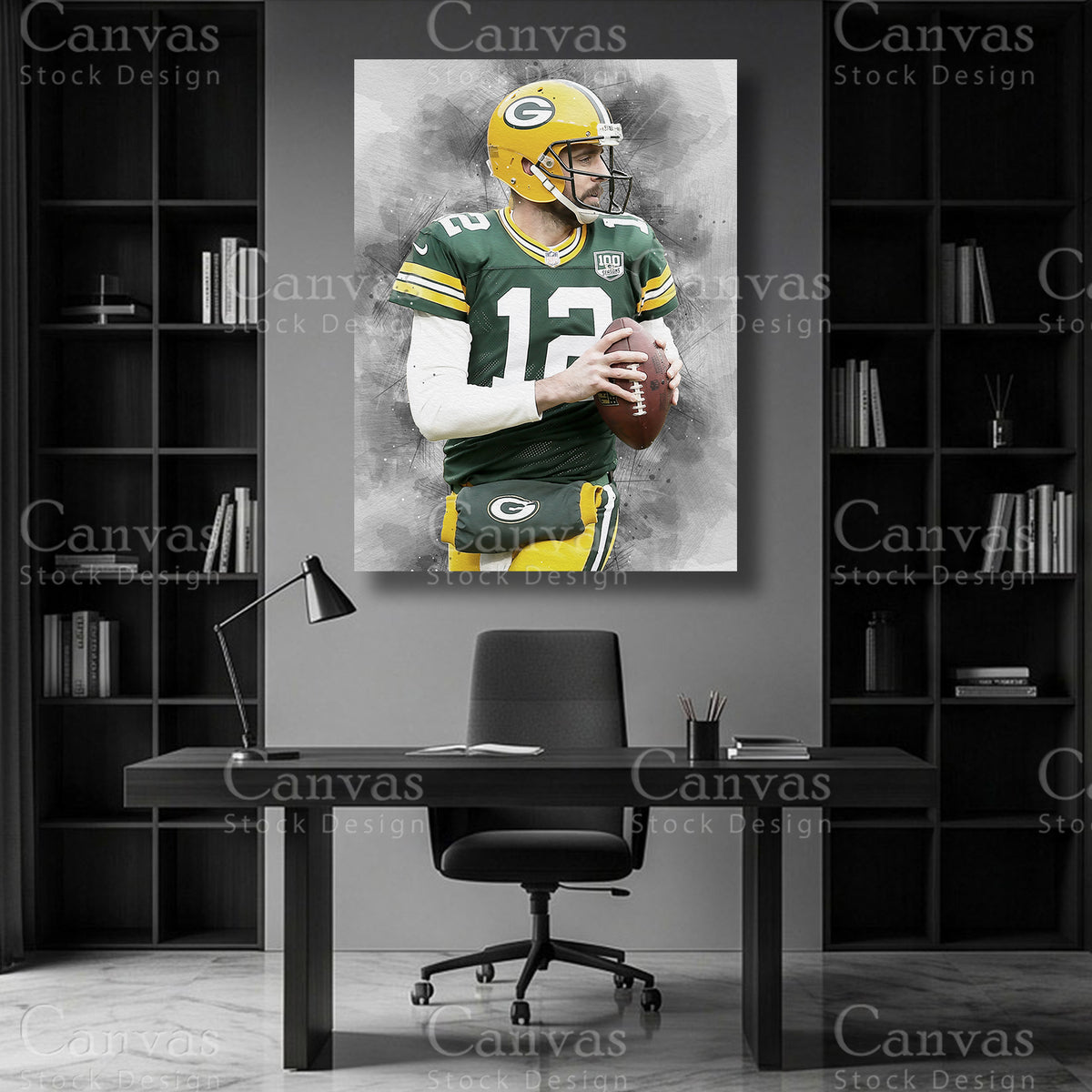 Aaron Rodgers quarterback football wall art