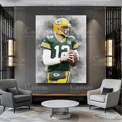 Aaron Rodgers premium athlete canvas artwork