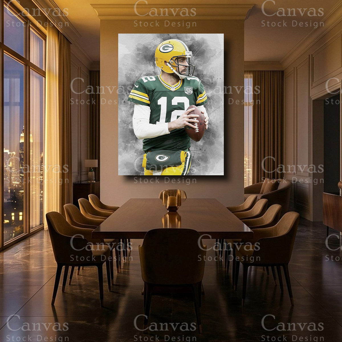 Aaron Rodgers luxury NFL wall decor