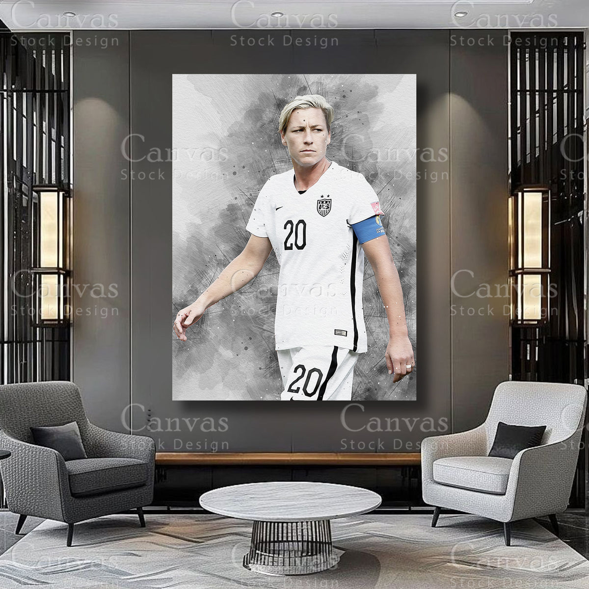 Abby Wambach Athlete Wall Art on Premium Canvas
