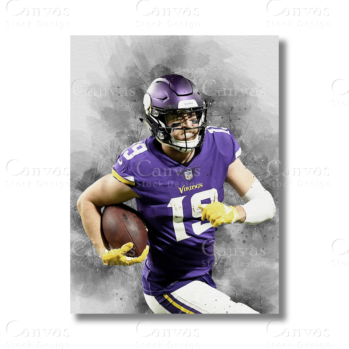 Adam Thielen Distinguished Football Canvas Wall Art