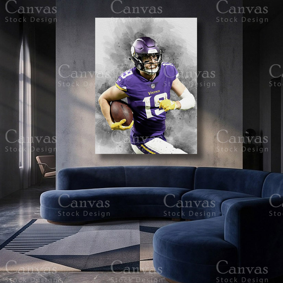 Adam Thielen NFL canvas artwork