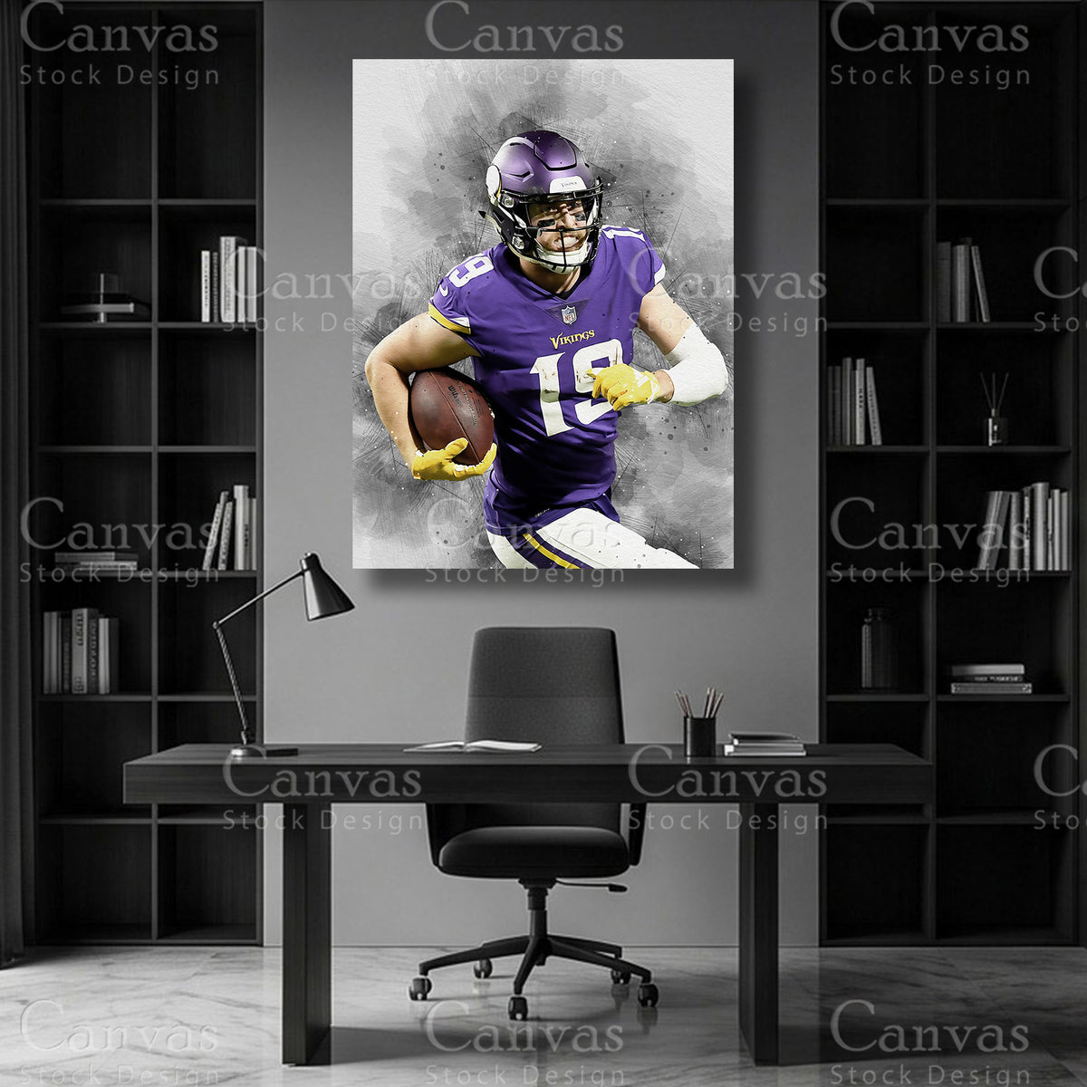 Adam Thielen wide receiver wall art