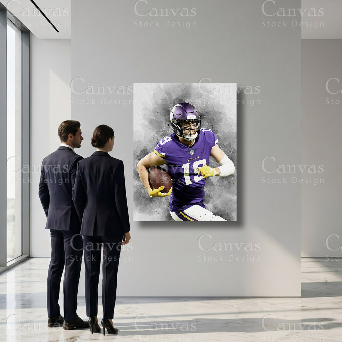 Adam Thielen professional football sports artwork