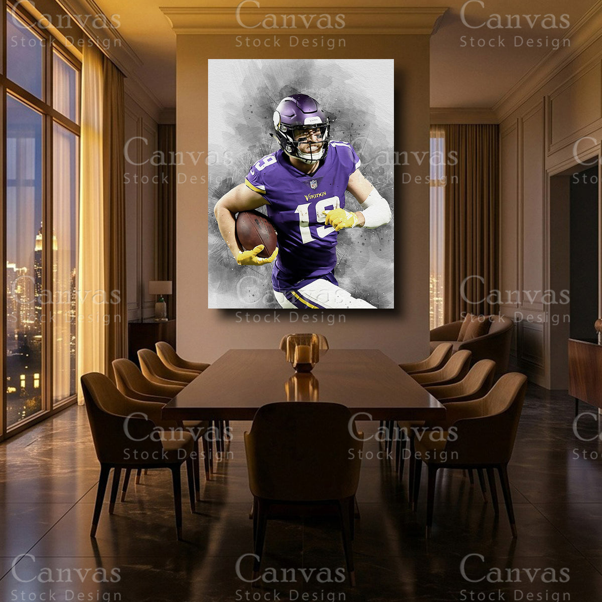 Adam Thielen luxury NFL wall decor