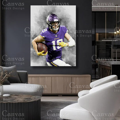 Adam Thielen statement football canvas art