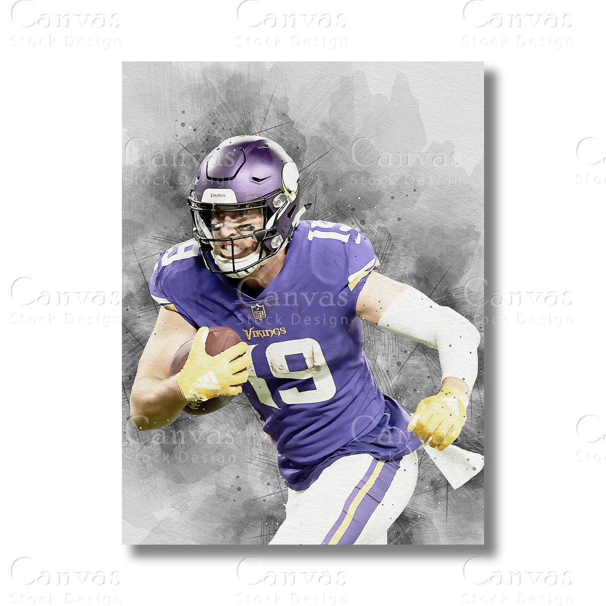Adam Thielen Elite NFL Canvas Wall Art