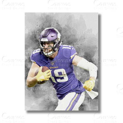 Adam Thielen Elite NFL Canvas Wall Art