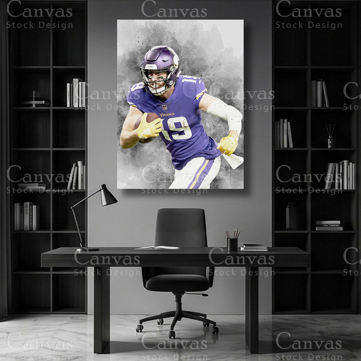 Adam Thielen NFL wide receiver wall art
