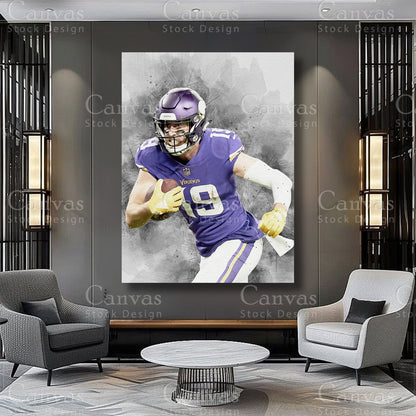 Adam Thielen athlete artwork on premium canvas