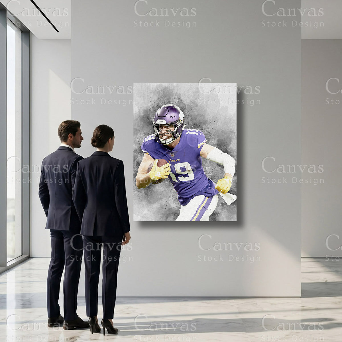Adam Thielen professional football sports artwork