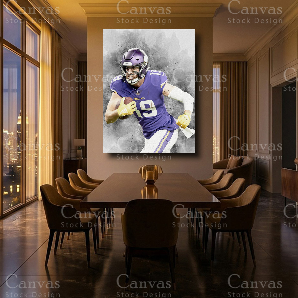 Adam Thielen luxury NFL wall decor