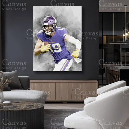 Adam Thielen statement football canvas art