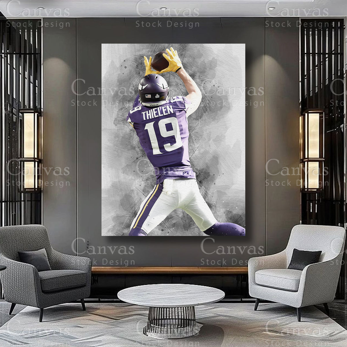 Adam Thielen premium athlete canvas artwork