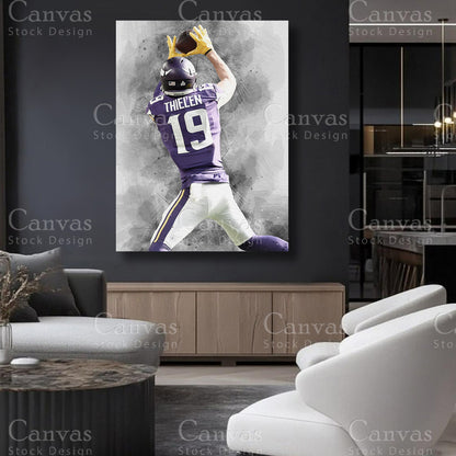Adam Thielen statement football canvas art