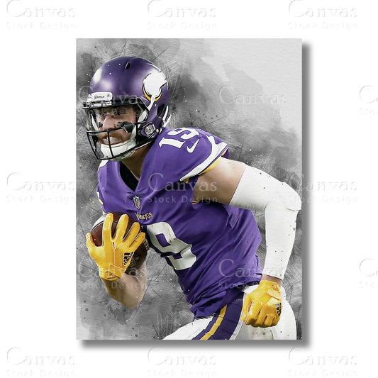 Adam Thielen Signature NFL Football Canvas Wall Art