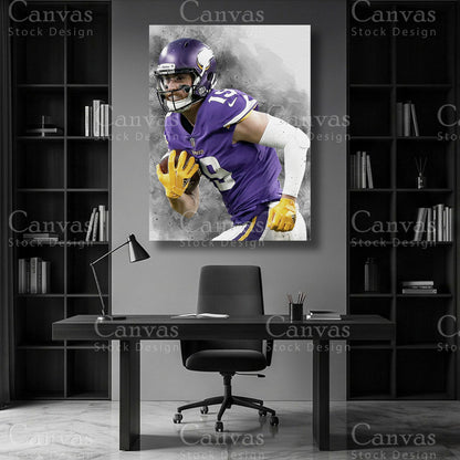 Adam Thielen wide receiver football wall art