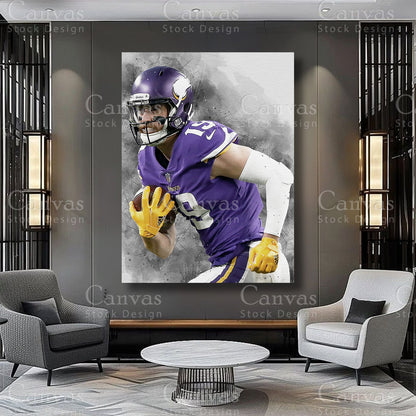Adam Thielen athlete artwork on premium canvas