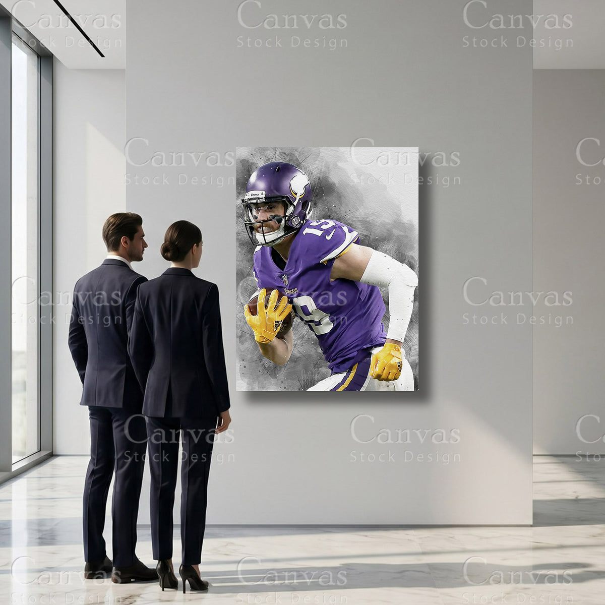 Adam Thielen professional football sports artwork
