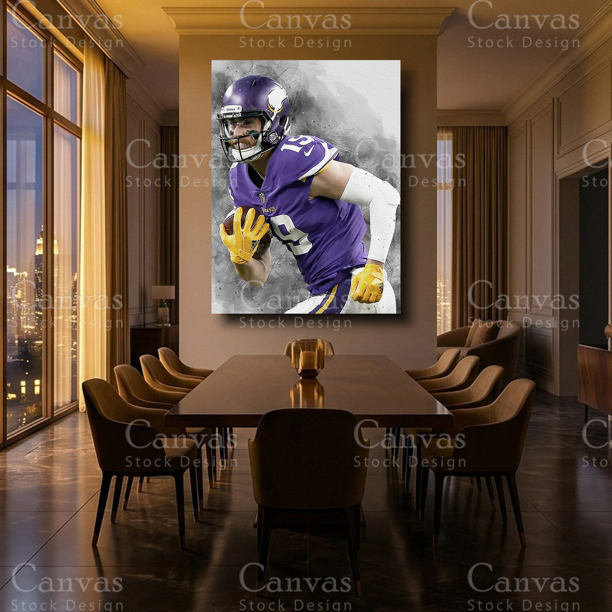 Adam Thielen luxury NFL wall decor