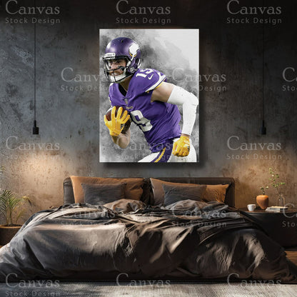 Adam Thielen premium NFL canvas with black floating frame