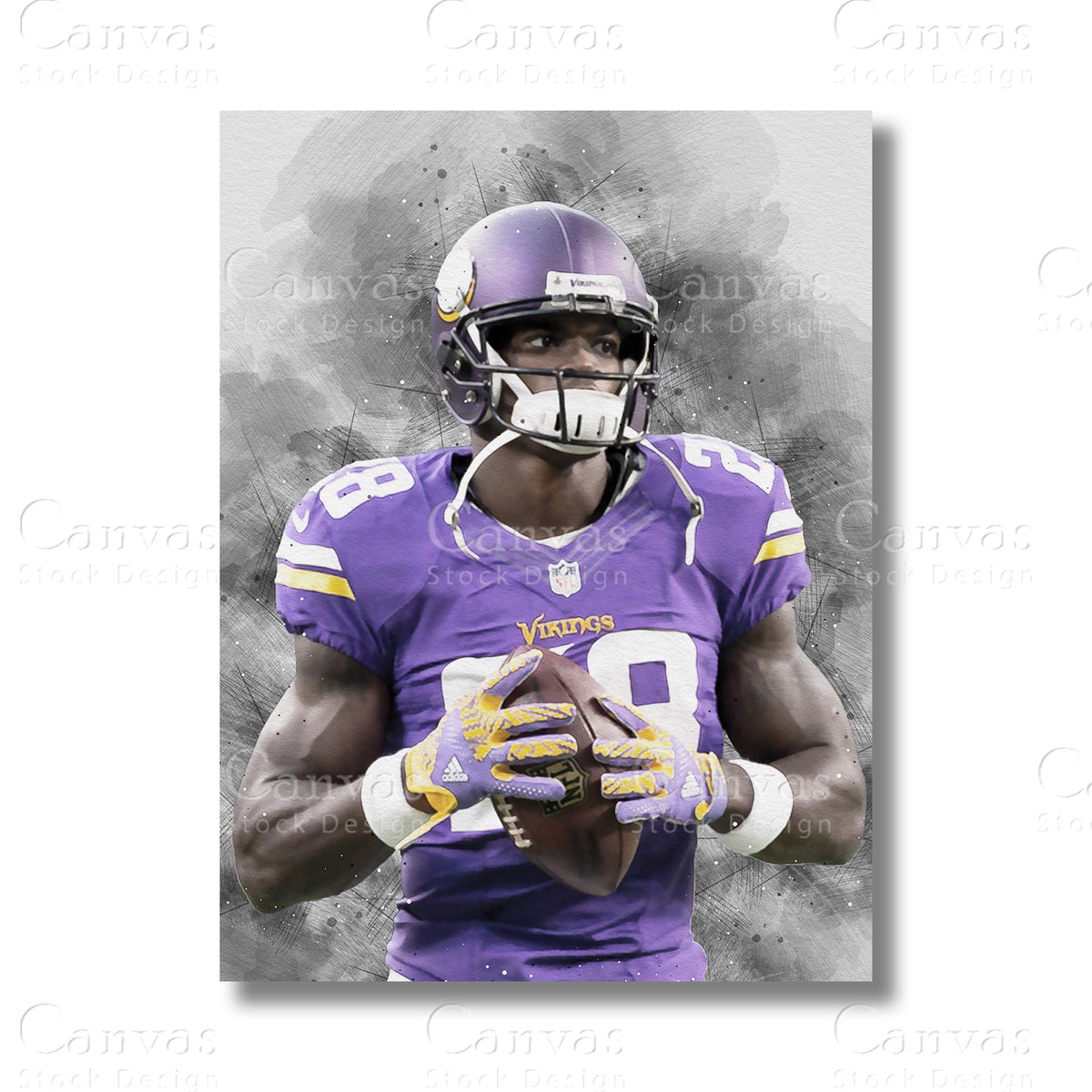 Adrian Peterson Iconic Running Back Canvas Wall Art