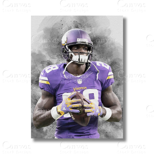 Adrian Peterson Iconic Running Back Canvas Wall Art