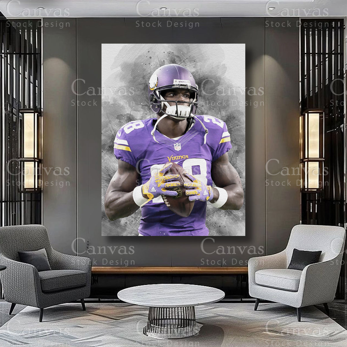 Adrian Peterson premium athlete canvas artwork