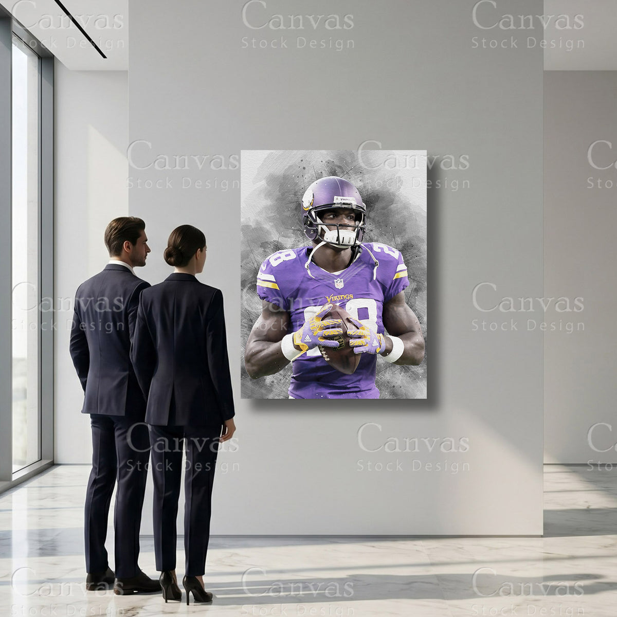 Adrian Peterson professional football sports artwork
