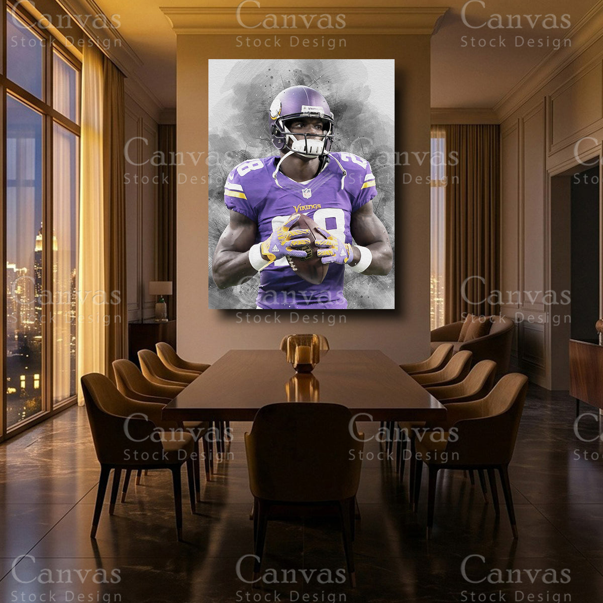 Adrian Peterson luxury NFL wall decor