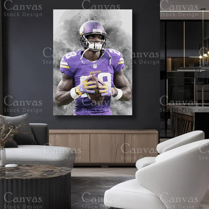 Adrian Peterson statement football canvas art